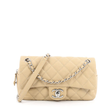 Chanel Easy Flap Bag Quilted Caviar Medium neutral