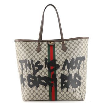 Balenciaga x Gucci The Hacker Project Tote Graffiti BB Coated Canvas Large