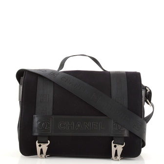 Chanel Sport Line Flap Messenger Bag Wool and Nylon Small