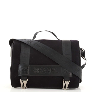 Chanel Sport Line Flap Messenger Bag Wool and Nylon Small