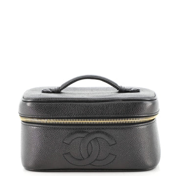 Chanel Vintage Timeless Cosmetic Case Caviar Medium