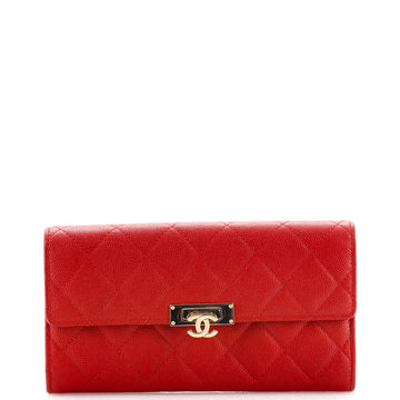 Chanel Golden Class Flap Wallet Quilted Caviar