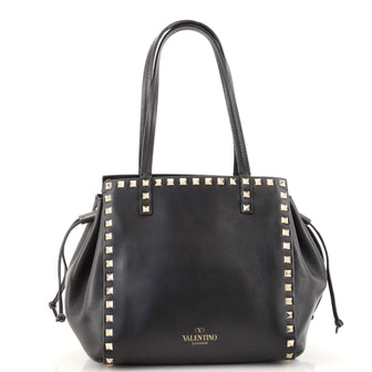 Valentino Rockstud Drawstring Tote Leather