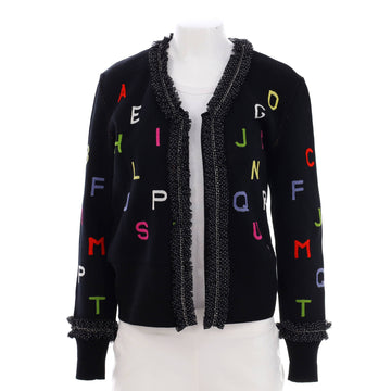 Chanel Women's Alphabet Ruffle Trim Cardigan Cotton Blend