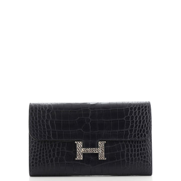 Hermes Constance Wallet Alligator with Lizard Long