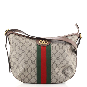 Gucci Ophidia Half Moon Hobo GG Coated Canvas Small