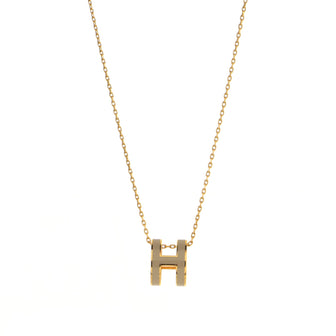 Hermes Pop H Pendant Chain Necklace Metal and Enamel