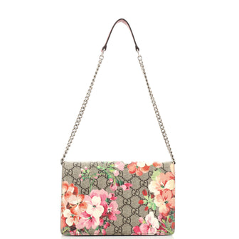 Gucci Chain Wallet Blooms Print GG Coated Canvas