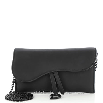 Christian Dior Ultra Matte Saddle Chain Wallet Leather