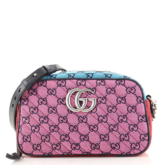 Gucci GG Marmont Shoulder Bag Multicolor Diagonal Quilted GG Canvas Small