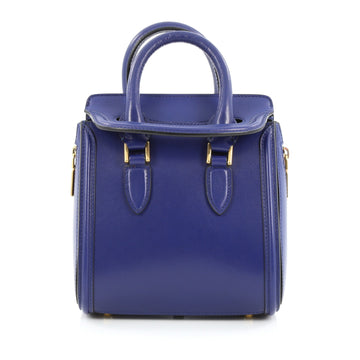 Alexander McQueen Heroine Tote Leather Mini Blue
