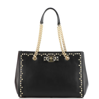 Salvatore Ferragamo Melike Tote Studded Leather Medium