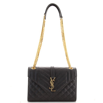 Saint Laurent Classic Monogram Envelope Satchel Mixed Matelasse Leather Medium