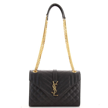 Saint Laurent Classic Monogram Envelope Satchel Mixed Matelasse Leather Medium