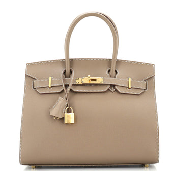 Hermes Birkin bag 30 Etoupe grey Epsom leather Gold hardware