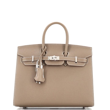 Hermes Birkin Sellier Bag Grey Epsom with Palladium Hardware 25
