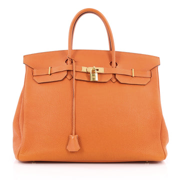 Hermes Birkin Handbag Orange Togo with Gold Hardware 40 Orange