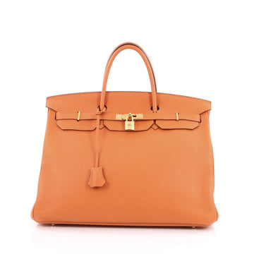 Hermes Birkin Handbag Orange Togo with Gold Hardware 40 Orange