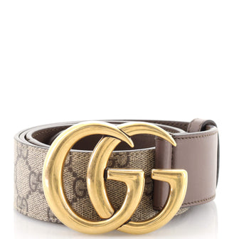 Gucci GG Marmont Belt GG Coated Canvas and Leather Wide