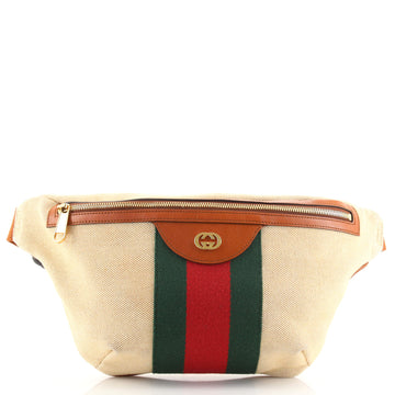 Gucci Zip Belt Bag Vintage Web Canvas Large