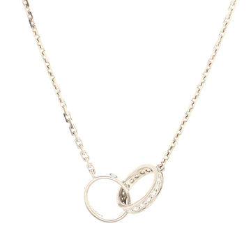 Cartier Love Interlocking Necklace 18K White Gold and Diamonds