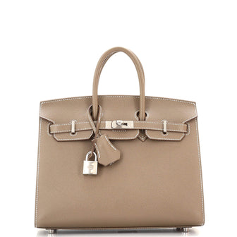 Hermes Birkin Sellier Bag Grey Epsom with Palladium Hardware 25