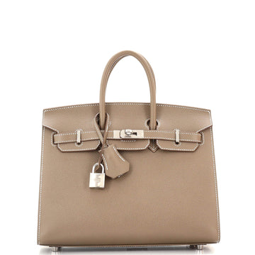 Hermes Birkin Sellier Bag Grey Epsom with Palladium Hardware 25