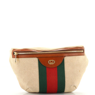 Gucci Zip Belt Bag Vintage Web Canvas Large