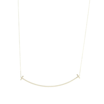 Tiffany & Co. T Smile Pendant Necklace Sterling Silver Large