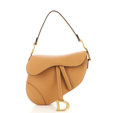 Christian Dior Saddle Handbag Leather Medium