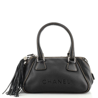Chanel Lax Tassel Bag Pebbled Leather Small