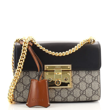 Gucci Padlock Shoulder Bag GG Coated Canvas and Leather Small