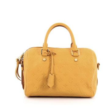 Louis Vuitton Speedy Bandouliere Bag Monogram Empreinte Leather 25 Yellow
