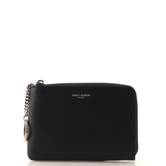 Saint Laurent Zip Around Key Pouch Leather