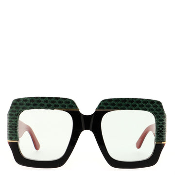Gucci Interlocking G Square Sunglasses Acetate and Snakeskin