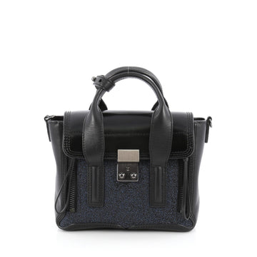 3.1 Phillip Lim Pashli Satchel Leather with Glitter Mini blue