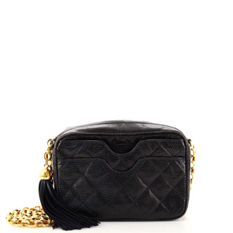 Chanel Vintage Tassel Camera Bag Lizard Small