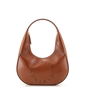 Stella McCartney Alter Logo Zip Hobo Perforated Faux Leather Small