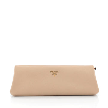 Prada Lux Frame Clutch Saffiano Leather East West