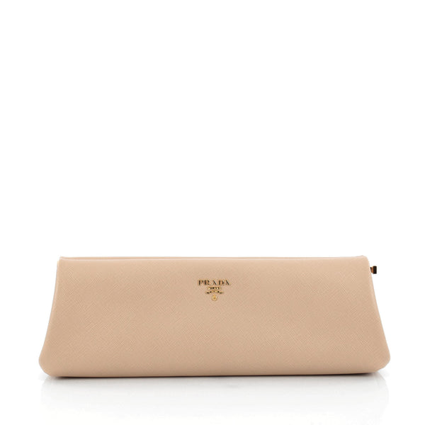 Lux Frame Clutch Saffiano Leather East West