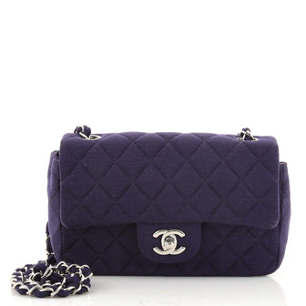 Chanel Classic Single Flap Bag Quilted Jersey Mini