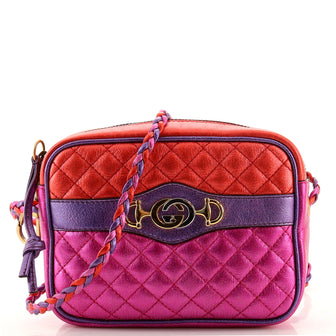 Gucci Trapuntata Camera Bag Quilted Laminated Leather Mini