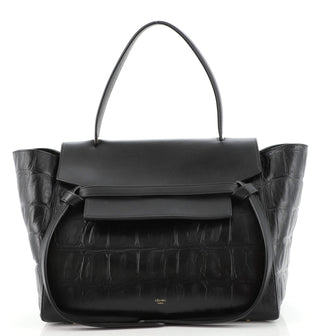 Celine Belt Bag Crocodile Embossed Leather Medium