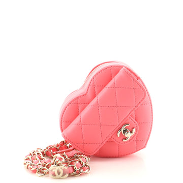 Chanel CC in Love Heart Belt Bag Quilted Lambskin