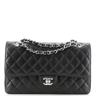 Chanel Classic Double Flap Bag Quilted Caviar Medium