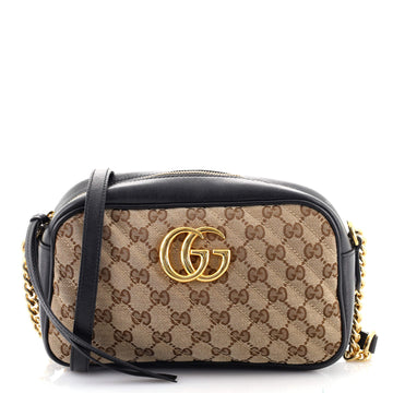 Gucci GG Marmont Shoulder Bag Diagonal Quilted GG Canvas Small