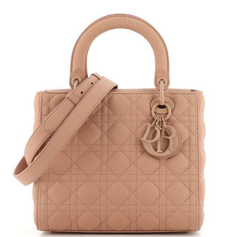 Christian Dior Ultra Matte Lady Dior Bag Cannage Quilt Calfskin Medium