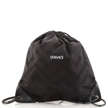 Versace Drawstring Backpack Printed Nylon Medium