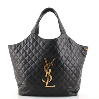 Saint Laurent Icare Quilted Leather Tote