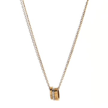 Cartier Love 3 Ring Pendant Necklace 18K Rose Gold and 18K White Gold with 6 Diamonds